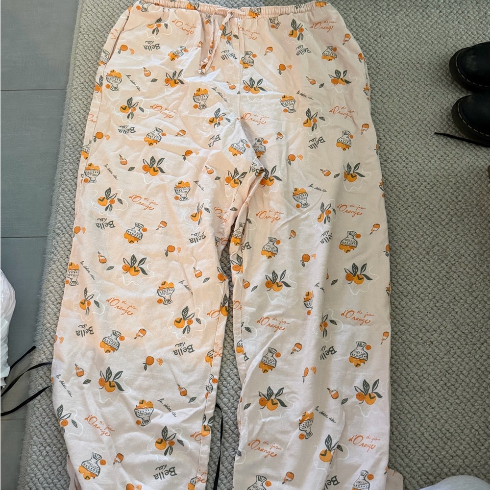 wild fable Peach & Orange Printed Linen Pants